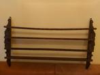Antiek Houten Bordenrek met Houtsnijwerk, Ophalen