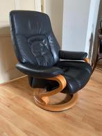 Relax fauteuil zwart leder Stressless, Huis en Inrichting, Fauteuils, Ophalen, Stressless, 50 tot 75 cm, Gebruikt