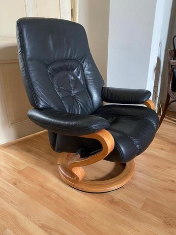 Relax fauteuil zwart leder Stressless  beschikbaar voor biedingen