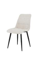 Eetkamerstoel Pepijn in antraciet en beige bouclé/sheep stof, Huis en Inrichting, Stoelen, Overige kleuren, Nieuw, Ophalen of Verzenden
