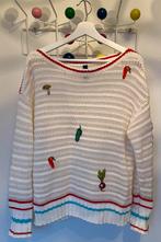 Marc Cain Trui maat 5 met applicaties en glinstering, Wit, Maat 42/44 (L), Ophalen of Verzenden, Zo goed als nieuw