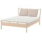 IKEA BJÖRKSNÄS 140x200cm inclusief lattenbodem, Huis en Inrichting, Ophalen, Beige, Tweepersoons, Zo goed als nieuw