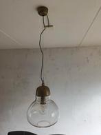 Glazen hanglamp met koper, Huis en Inrichting, Lampen | Hanglampen, Glas, Zo goed als nieuw, Ophalen