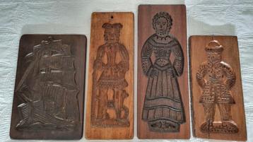 4 grote oude/antieke speculaasplanken  beschikbaar voor biedingen