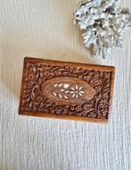 Vintage houten sierkistje met inlay., Minder dan 50 cm, ., Ophalen of Verzenden, Zo goed als nieuw