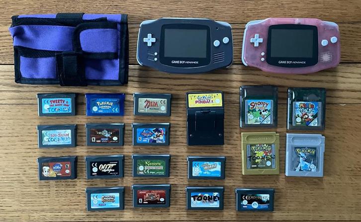 Gameboy Advance Console met Games, Spelcomputers en Games, Spelcomputers | Nintendo Game Boy, Zo goed als nieuw, Game Boy Color