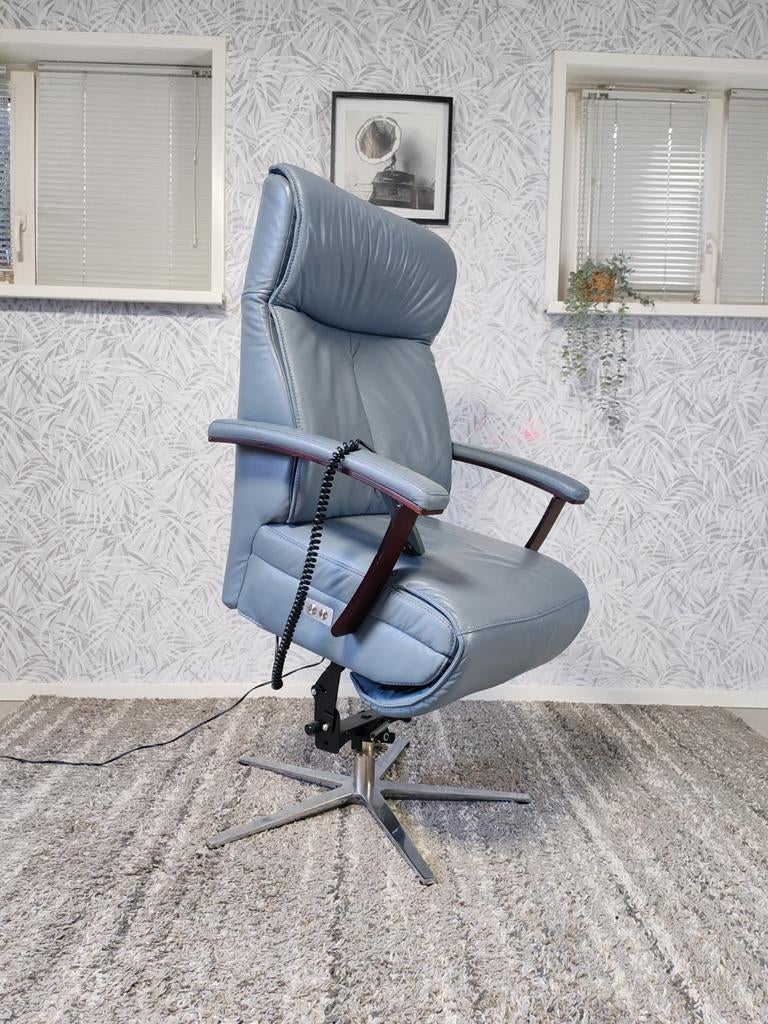 Prominent Stockholm luxe sta op stoel relax fauteuil, Huis en Inrichting, Fauteuils, Prominent, Minder dan 75 cm, Leer, Ophalen of Verzenden