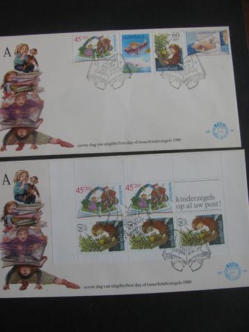 2 X Eerstedagenvelop / Envelop Kinder Postzegels 1980 beschikbaar voor biedingen