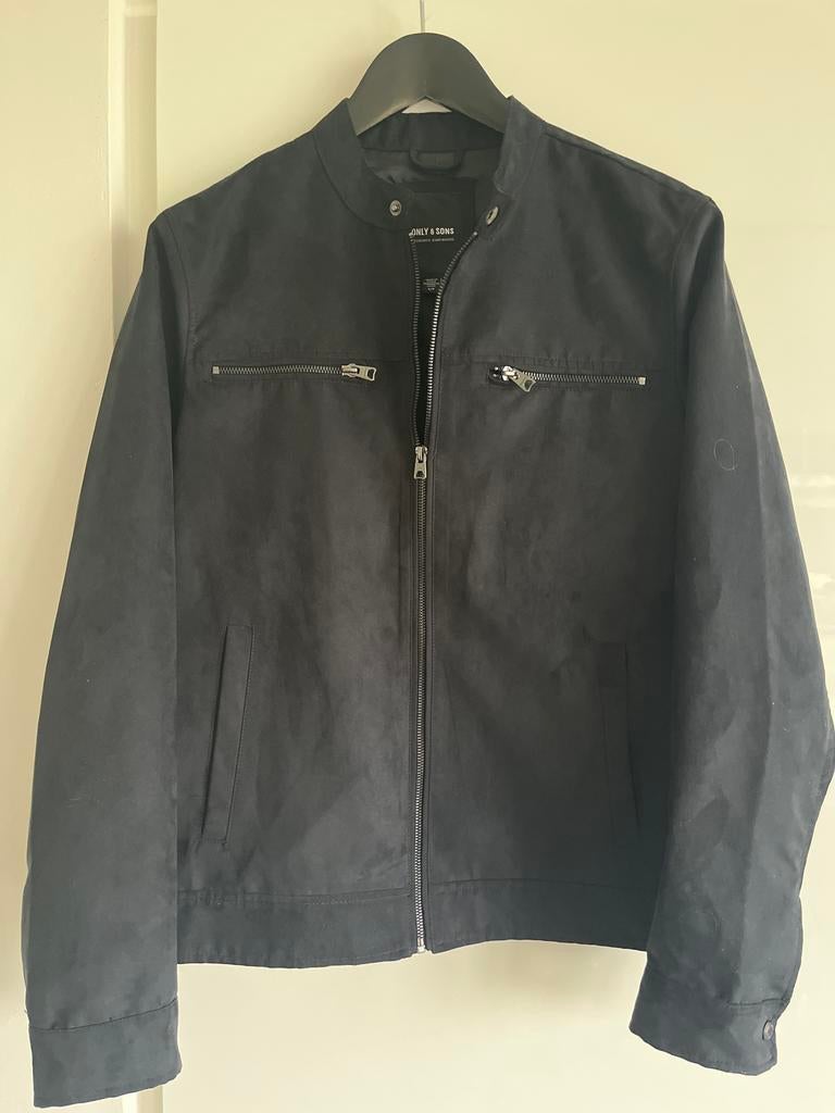 Only & Sons Zwart Jasje Maat S suede/alcantara, Kleding | Heren, Ophalen of Verzenden, Zo goed als nieuw, Maat 46 (S) of kleiner