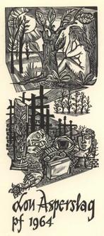 1367 Ex Libris Nederland : Lou Strik, 1964, Antiek en Kunst, Kunst | Etsen en Gravures, Verzenden