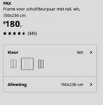 PAX frame voor schuifdeur set, wit, 150x236, Ophalen, Nieuw