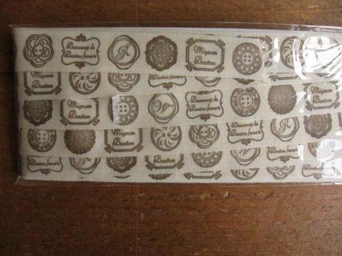 Gestempeld lint 2 meter x 2,6 cm, cremekleurig, Hobby en Vrije tijd, Scrapbooking, Nieuw, Versiering of Embellishment, Overige merken