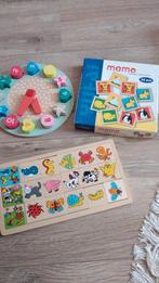 Houten Speelgoed Set - Puzzel, Memo, Klok, Ophalen, Gebruikt, Taal en Lezen