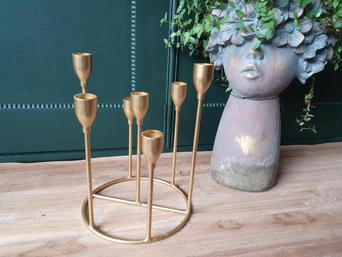 Kandelaar goud voor 7 kaarsen, Huis en Inrichting, Woonaccessoires | Kandelaars en Kaarsen, Nieuw, Kandelaar, Minder dan 25 cm
