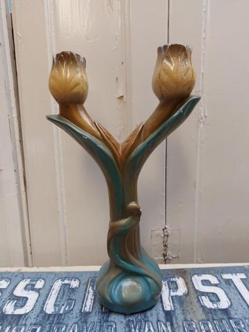 Art Nouveau kandelaar bloem beschikbaar voor biedingen
