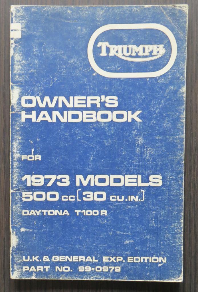 Triumph Owner's Handbook 500cc twins - UK & Export ed. 1973, Motoren, Handleidingen en Instructieboekjes, Triumph, Verzenden