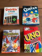 Qqixx uno saboteur qwirkle kaartspellen nieuw, Ophalen of Verzenden, Zo goed als nieuw