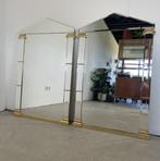 Set Deknudt spiegels met goudkleurig frame, 100 tot 150 cm, Ophalen of Verzenden, Zo goed als nieuw, Overige vormen