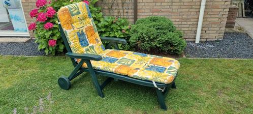 Flair Plaisir rol ligbed INCL.kussen, Tuin en Terras, Ligbedden, Zo goed als nieuw, Kunststof, Inklapbaar, Verstelbaar, Verrijdbaar