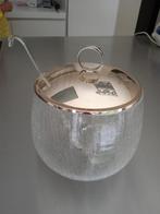 Craquele punch bowl met lepel en zilveren deksel, Antiek en Kunst, Ophalen of Verzenden
