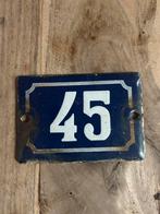 Vintage Emaille Huisnummer 45, Antiek en Kunst, Antiek | Emaille, Ophalen of Verzenden