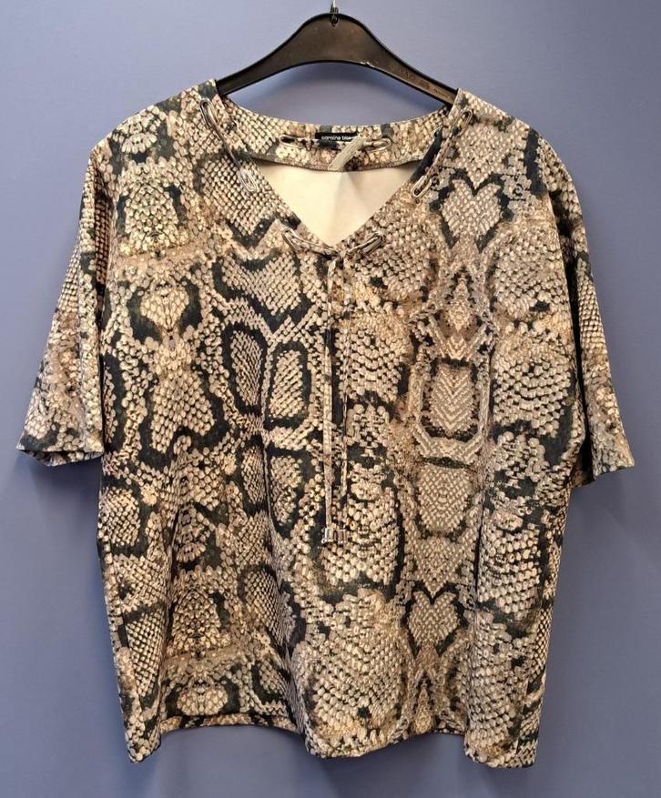 Caroline Biss snake print shirt dikke stof grijzig 38 45123, Kleding | Dames, T-shirts, Zo goed als nieuw, Maat 38/40 (M), Bruin
