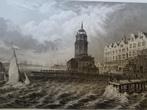 Staalgravure Haringpakkerstoren Amsterdam Aubert, 1824, Antiek en Kunst, Verzenden