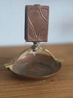 Antiek koperen asbak met luciferhouder, Antiek en Kunst, Antiek | Koper en Brons, Ophalen of Verzenden