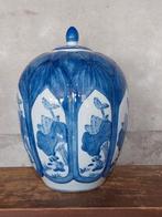 Oude vintage Chinese gemberpot lotus blauw, Ophalen of Verzenden