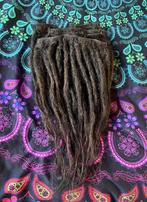 Setje donkerbruine human hair clip dreads extensions 260€, Nieuw, Ophalen of Verzenden, Pruik of Haarverlenging