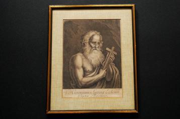 Gravure portret S. Hieronimus Latina Ecclesia Doctor Maximus beschikbaar voor biedingen