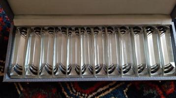 Art Deco glazen messenleggers (12 stuks) jaren 50 beschikbaar voor biedingen