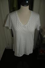 Shirt mt L (C&A) stippen m.k.m. wit-zwart (6) NIEUW, Wit, Maat 42/44 (L), Nieuw, Ophalen of Verzenden