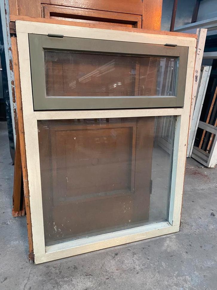 Raamkozijn met bovenlicht (B112xH144) Dubbelglas, Doe-het-zelf en Verbouw, Glas en Ramen, Gebruikt, Gevelraam of Ruit, 120 tot 160 cm