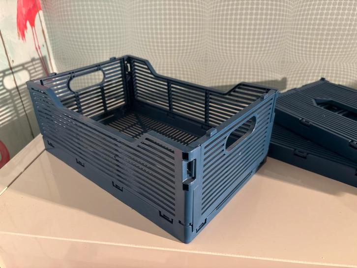 4x  Inklapbare krat van gerecycled materiaal - HEMA, Doe-het-zelf en Verbouw, Kratten en Dozen, Nieuw, Krat, Minder dan 50 cm