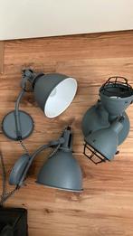 Industriele lampen 2x wand -1x plafond, Ophalen, Gebruikt, Metaal