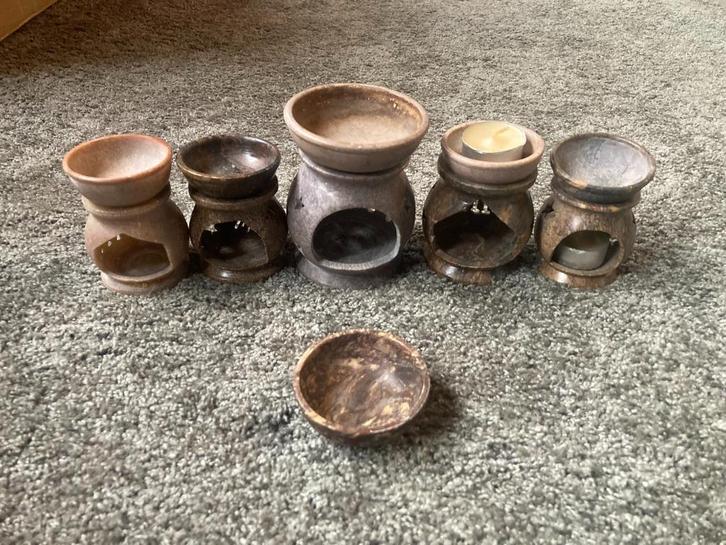 Set van 5 aromabranders / oliebranders / geurbranders, Huis en Inrichting, Woonaccessoires | Kandelaars en Kaarsen, Gebruikt, Minder dan 25 cm