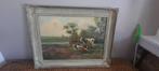 Jaren 30 olieverfschilderij Landschap met koeien. F. Cadella, Antiek en Kunst, Ophalen