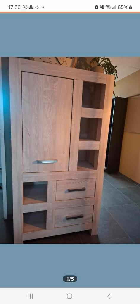 Mooie houten kast met lades en planken, Antiek en Kunst, Antiek | Meubels | Kasten, Ophalen of Verzenden