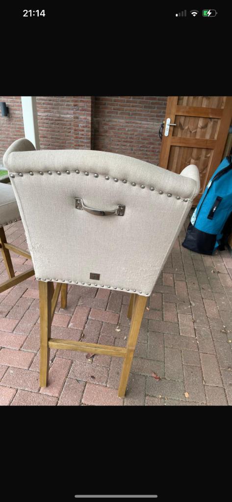 Gratis Riviera Maison barkrukken gratis, Huis en Inrichting, Barkrukken, Gebruikt, 60 tot 90 cm, 2 krukken, Ophalen