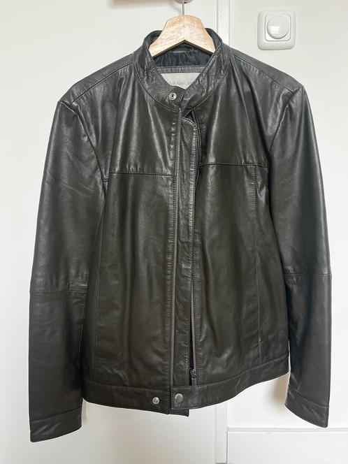 Leren jas Calvin Klein maat S, Kleding | Heren, Jassen | Zomer, Zo goed als nieuw, Zwart, Ophalen of Verzenden