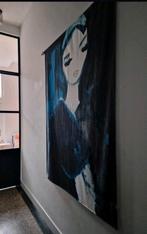 Urban Cotton Wandkleed + ophangsysteem "Lady in Blue" 145x18, Ophalen