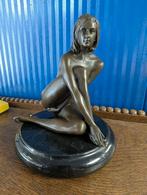 Bronzen beeld van naakte vrouw . Erotische, naakte style, Ophalen of Verzenden