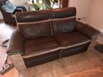 Twee en driezitsbank, leren bank, Ophalen, Gebruikt, 75 tot 100 cm