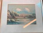 Aquarel twee Indonesische aquarellen kunstenaar Kandi ?, Antiek en Kunst, Ophalen of Verzenden