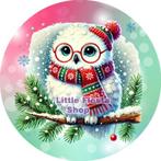 LF9004 icing frosting uil winter 20cm eetbare taart print, Ophalen of Verzenden, Nieuw, Taarten, Versiering