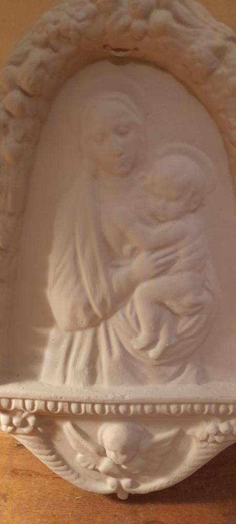 Maria met Kindje Jezus plakette aardewerk, Antiek en Kunst, Antiek | Religie, Ophalen of Verzenden