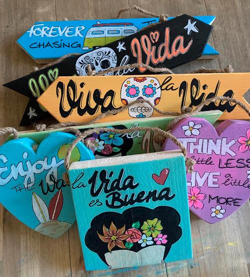 Ibiza bordjes - handmade!!, Huis en Inrichting, Woonaccessoires | Tekstborden en Spreuken, Nieuw, Ophalen of Verzenden