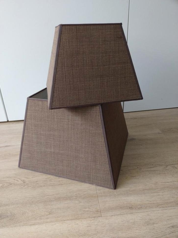 Handgemaakte Kullmann Lampenkappen - Bruin, Huis en Inrichting, Lampen | Lampenkappen, Minder dan 25 cm, Vierkant, Bruin, Ophalen of Verzenden