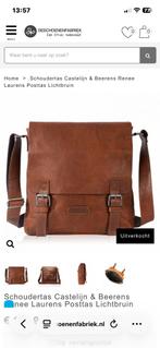 Castelijn & Beerens Leren Schoudertas Lichtbruin, Overige merken, Bruin, Ophalen of Verzenden, Zo goed als nieuw